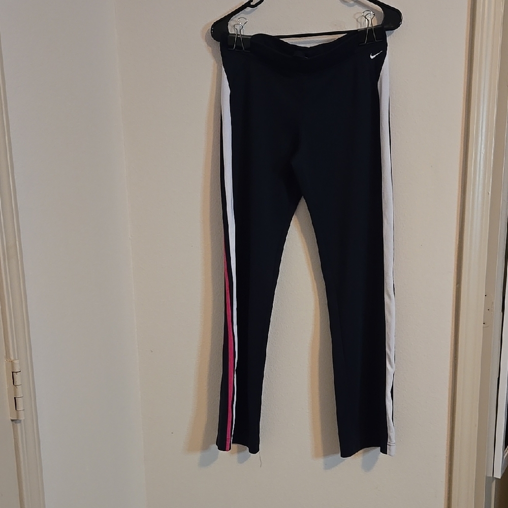 Nike Black and White Joggers with Athletic Stripes
